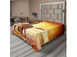 Abakuhaus Lenzuolo Da Letto, Mamma Elefante E Cucciolo In Un Paesaggio Safari In Kenya, Lenzuolo Morbido E Confortevole Per Un Letto Decorativo 1 Pezzo 244 Cm X 205 Cm, Arancione Scuro Arancione