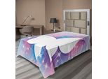 Abakuhaus Lenzuolo Butterfly, Stampa Astratta Con Farfalle E Fiori Su Prati Primaverili, Lenzuolo Morbido E Confortevole Per Un Letto Decorativo, 1 Pezzo, 260 Cm X 168 Cm, Bianco, Rosa, Blu