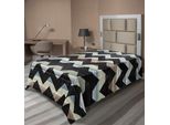 Abakuhaus Lenzuolo Geometrico, Stampa Artistica Retrò Vintage A Zig Zag Nero, Sfondo Grunge A Zig Zag Colorato, Lenzuolo Morbido E Confortevole Per Un Letto Decorativo, 1 Pezzo 190 Cm X 100 Cm, Multicolore