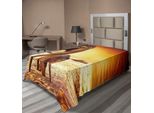 Abakuhaus Lenzuolo Zoo, Mamma Elefante E Cucciolo In Kenya, Paesaggio Safari, Lenzuolo Morbido E Confortevole Per Un Letto Decorativo, 1 Pezzo, 190 Cm X 100 Cm, Arancione Scuro Arancione