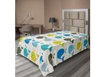 Abakuhaus Lenzuolo Wal, Sorriso Infantile Con Motivo A Pesci E Vari Ornamenti, Lenzuolo Morbido E Confortevole Per Un Letto Decorativo 1 Pezzo 260 Cm X 168 Cm, Multicolore
