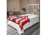 Abakuhaus Lenzuolo Da Letto Circo, Tenda Da Circo Colorata A Strisce, Illustrazione Di Spettacolo Di Carnevale, Lenzuolo Morbido E Confortevole Per Un Letto Decorativo, 1 Pezzo, 260 Cm X 168 Cm, Blu Vermiglio