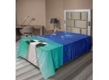 Abakuhaus Lenzuolo Da Letto, Idilliaca Laguna Delle Maldive, Luna Di Miele, Vacanza Romantica, Immagine Del Mare, Lenzuolo Morbido E Confortevole Per Un Letto Decorativo, 1 Pezzo, 190 Cm X 100 Cm, Turchese, Bianco, Blu