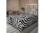 Abakuhaus Lenzuolo Safari, Coppia Di Zebre Eyes Face Heads Motivo Artistico Animali Selvatici Design, Lenzuolo Morbido E Confortevole Per Un Letto Decorativo 1 Pezzo 260 Cm X 168 Cm, Grigio Antracite Bianco