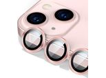 Per Apple Iphone 15 Pro / Pro Max Vetro Protettivo Lente Della Fotocamera Vetro Duro H9 Rosa