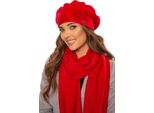Vivisence Berretto Da Donna Elegante Cappello Invernale E Sciarpa Set Di Copricapo Caldo E Di Collo Per L'inverno E L'autunno Caldo Spesso, Set Invernale Per Le Donne, Eu, Rosso, Taglia Unica