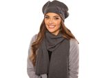 Vivisence Berretto Da Donna Elegante Berretto Invernale E Sciarpa Set Di Copricapo Caldo E Copricollo Per L'inverno E L'autunno Caldo Spesso, Set Invernale Per Le Donne, Eu, Grigio Scuro, Taglia Uniforme