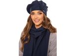 Vivisence Berretto Da Donna Elegante Cappello Invernale E Sciarpa Set Di Copricapo Caldo E Di Collo Per L'inverno E L'autunno Caldo Spesso, Set Invernale Per Le Donne, Eu, Blu Scuro, Taglia Uniforme