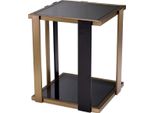 Tavolino Casa Padrino Ottone / Nero / Grigio 47,5 X 47,5 X H. 55,5 Cm - Tavolino Quadrato Con Piano In Vetro - Mobili Da Salotto - Mobili - Qualità Lusso