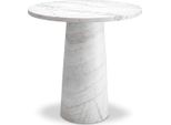 Casa Padrino Luxury Marble Side Table White Ø 55 X H. 57 Cm - Tavolino Rotondo In Marmo Di Alta Qualità - Mobili In Marmo - Mobili - Qualità Lusso