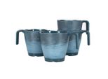 4 Tazze Da Caffè / Mug / Caffettiera - Stone Line Blu Scuro