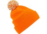 Beechfield - Berretto Da Uomo/Donna Unisex BC4657 (Taglia Unica) (Arancione/Bianco)