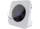 Lettore Cd Retrò Aiorber Con Bluetooth, Ricaricabile, Riproduzione Usb, Radio Fm Con Telecomando, Riproduzione Con Timer, Bianco