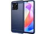 Custodia Per Honor X6A In Silicone Tpu Morbido, Fibra Di Carbonio, Custodia Protettiva Antiurto Blu
