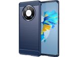 Custodia Per Huawei Mate 40 Pro In Silicone Tpu Morbido, Fibra Di Carbonio, Custodia Protettiva Antiurto Blu