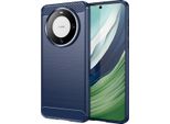 Custodia Per Huawei Mate 60 In Silicone Tpu Morbido, Fibra Di Carbonio, Custodia Protettiva Antiurto Blu