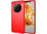 Custodia Per Huawei Mate 50 Pro In Silicone Tpu Morbido, Fibra Di Carbonio, Custodia Protettiva Antiurto Rossa