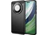 Custodia Per Huawei Mate 60 Pro In Silicone Tpu Morbido, Fibra Di Carbonio, Custodia Protettiva Antiurto Nera