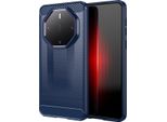 Custodia Per Huawei Mate 60 Rs Ultimate In Silicone Tpu Morbido, Fibra Di Carbonio, Custodia Protettiva Antiurto Blu