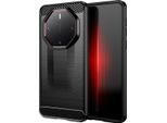 Custodia Per Huawei Mate 60 Rs Ultimate In Silicone Tpu Morbido, Fibra Di Carbonio, Custodia Protettiva Antiurto Nera