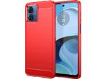 Custodia Per Motorola Moto G14 In Silicone Tpu Morbido, Fibra Di Carbonio, Custodia Protettiva Antiurto Rossa