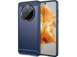Custodia Per Huawei Mate 50 In Silicone Tpu Morbido, Fibra Di Carbonio, Custodia Protettiva Antiurto Blu