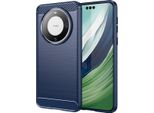 Custodia Per Huawei Mate 60 Pro In Silicone Tpu Morbido, Fibra Di Carbonio, Custodia Protettiva Antiurto Blu