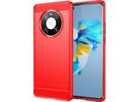 Custodia Per Huawei Mate 40 Pro In Silicone Tpu Morbido, Fibra Di Carbonio, Custodia Protettiva Antiurto Rossa