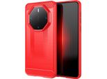 Custodia Per Huawei Mate 60 Rs Ultimate In Silicone Tpu Morbido, Fibra Di Carbonio, Custodia Protettiva Antiurto Rossa
