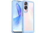 Custodia Per Honor 90 Lite Trasparente, Protettiva In Silicone Tpu Antiurto Blu