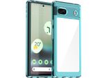 Custodia Per Google Pixel 6A Trasparente, Antiurto Custodia Protettiva In Silicone Tpu Azzurro
