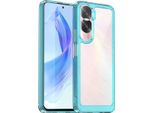 Custodia Per Honor 90 Lite Trasparente, Protettiva In Silicone Tpu Antiurto Azzurro