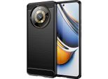 Custodia Per Realme 11 Pro In Silicone Tpu Morbido, Fibra Di Carbonio, Custodia Protettiva Antiurto Nera