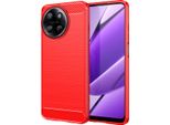 Custodia Per Realme 11 4G In Silicone Tpu Morbido, Fibra Di Carbonio, Custodia Protettiva Antiurto Rossa