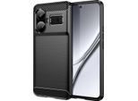 Custodia Per Realme GT5 In Silicone Tpu Morbido, Fibra Di Carbonio, Custodia Protettiva Antiurto Nera