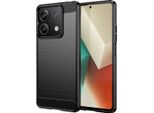 Custodia Per Xiaomi Redmi Note 13 In Silicone Tpu Morbido, Fibra Di Carbonio, Custodia Protettiva Antiurto Nera