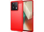 Custodia Per Xiaomi Redmi Note 13 In Silicone Tpu Morbido, Fibra Di Carbonio, Custodia Protettiva Antiurto Rossa