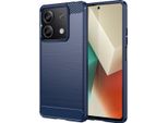 Custodia Per Xiaomi Redmi Note 13 In Silicone Tpu Morbido, Fibra Di Carbonio, Custodia Protettiva Antiurto Blu