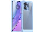 Custodia Per Motorola Edge 40 Trasparente, Protettiva In Silicone Tpu Antiurto Blu