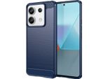 Custodia Per Xiaomi Redmi Note 13 Pro In Silicone Tpu Morbido, Fibra Di Carbonio, Custodia Protettiva Antiurto Blu