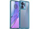 Custodia Per Motorola Edge 40 Trasparente, Protettiva In Silicone Tpu Antiurto Azzurro