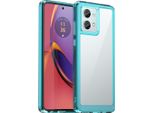 Custodia Per Motorola Moto G84 Trasparente, Antiurto Custodia Protettiva In Silicone Tpu Azzurro