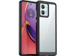 Custodia Per Motorola Moto G84 Trasparente, Antiurto In Silicone Tpu Custodia Protettiva Nera
