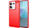 Custodia Per Xiaomi Redmi Note 13 Pro In Silicone Tpu Morbido, Fibra Di Carbonio, Custodia Protettiva Antiurto Rossa