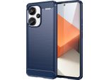 Custodia Per Xiaomi Redmi Note 13 Pro+ Silicone Tpu Morbido, Fibra Di Carbonio, Custodia Protettiva Antiurto Blu