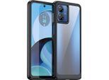 Custodia Per Motorola Moto G14 Trasparente, Antiurto Tpu Silicone Custodia Protettiva Nero