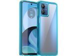 Custodia Per Motorola Moto G14 Trasparente, Protettiva In Silicone Tpu Antiurto Azzurro