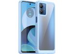 Custodia Per Motorola Moto G14 Trasparente, Antiurto In Silicone Tpu Protettivo Blu