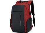 Zaino Per Laptop Da 17 Pollici Con Porta Usb, Alla Moda, Zaini Impermeabili, Rosso