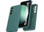 Custodia Per Samsung Galaxy S23 Fe Morbido Silicone Liquido, Custodia In Gomma Antiurto Verde Notte